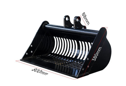 8-Piece Mini Excavator Attachment Set – Buckets, Ripper & Auger