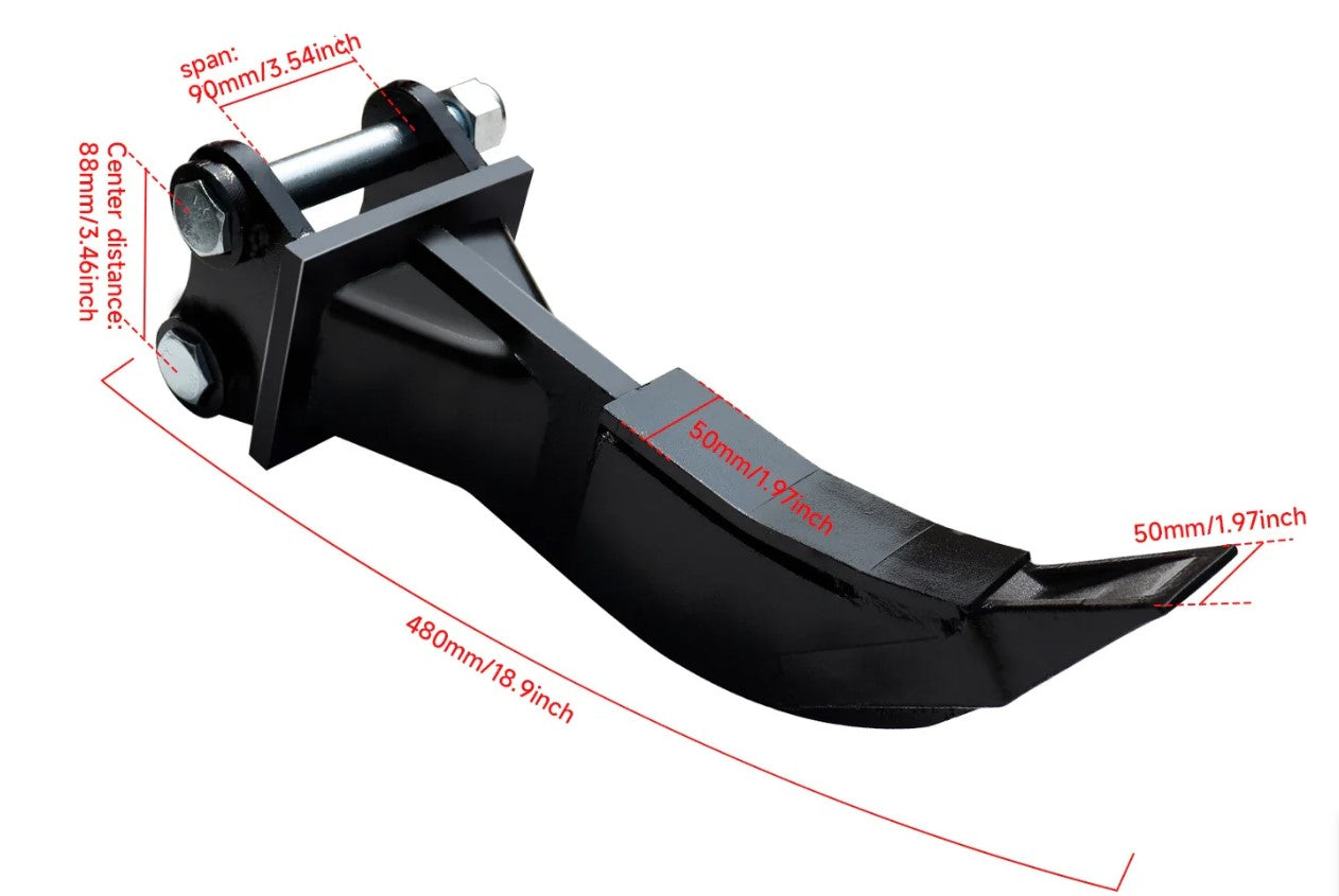 8-Piece Mini Excavator Attachment Set – Buckets, Ripper & Auger