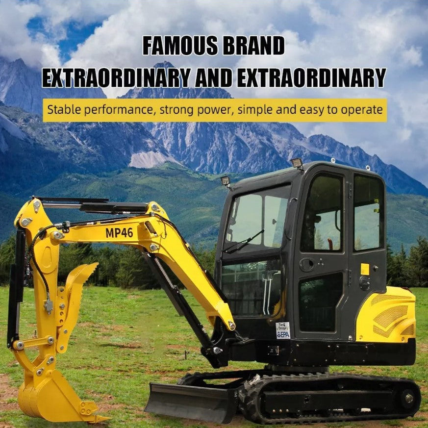 MACHPRO MP46 2-Ton Mini Excavator – 33.5 HP EPA Engine, Cab