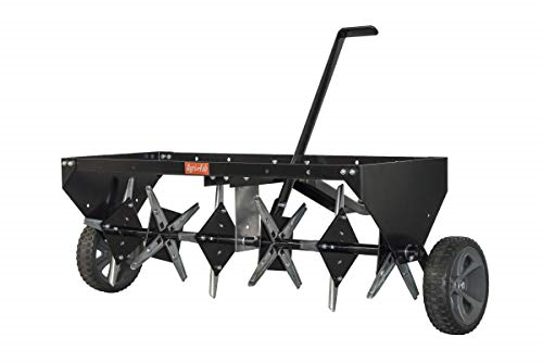 40-inch tow-behind plug aerator with 32 heat-treated steel coring tines