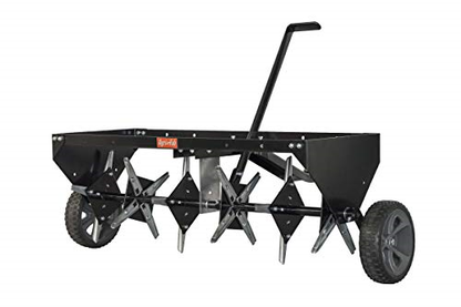 40-inch tow-behind plug aerator with 32 heat-treated steel coring tines